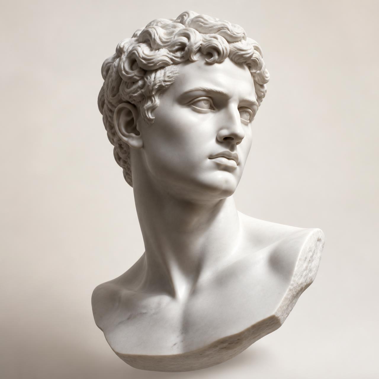 Marble bust — Vaibhav's portfolio hero